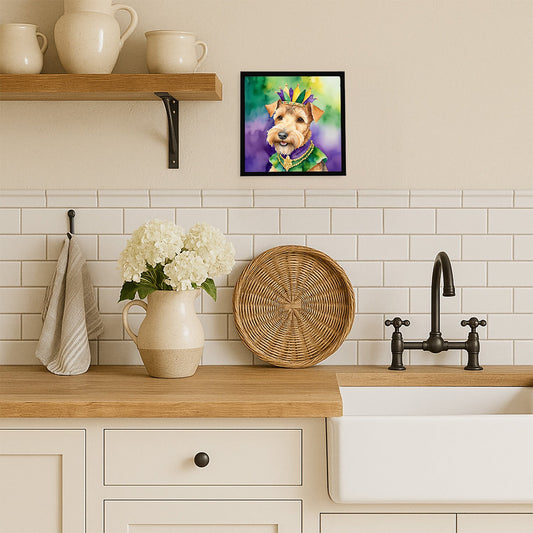 Lakeland Terrier King of Mardi Gras Framed Metal Print