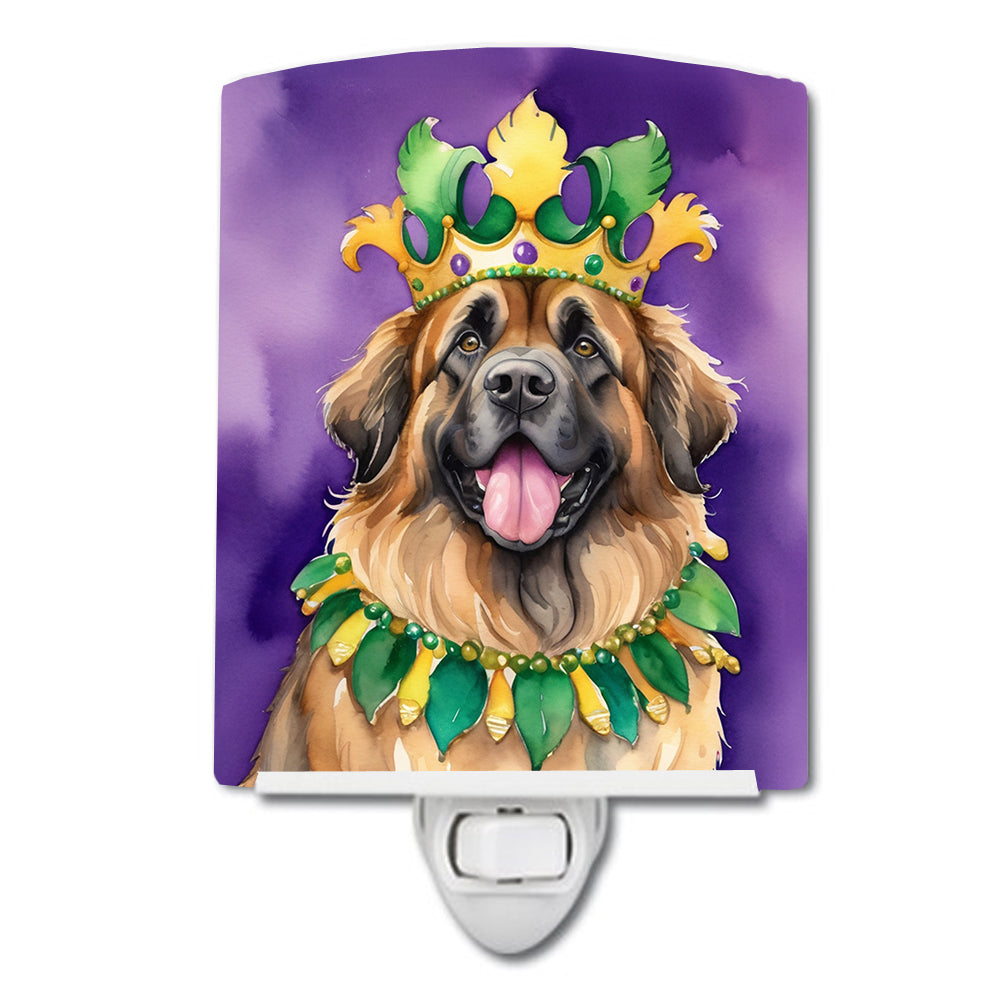 Leonberger King of Mardi Gras Ceramic Night Light