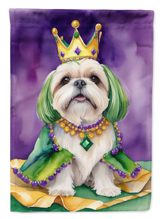 Lhasa Apso King of Mardi Gras House Flag