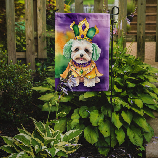Maltipoo King of Mardi Gras Garden Flag - Vibrant Dog-Themed Yard Decor by Caroline's Treasures