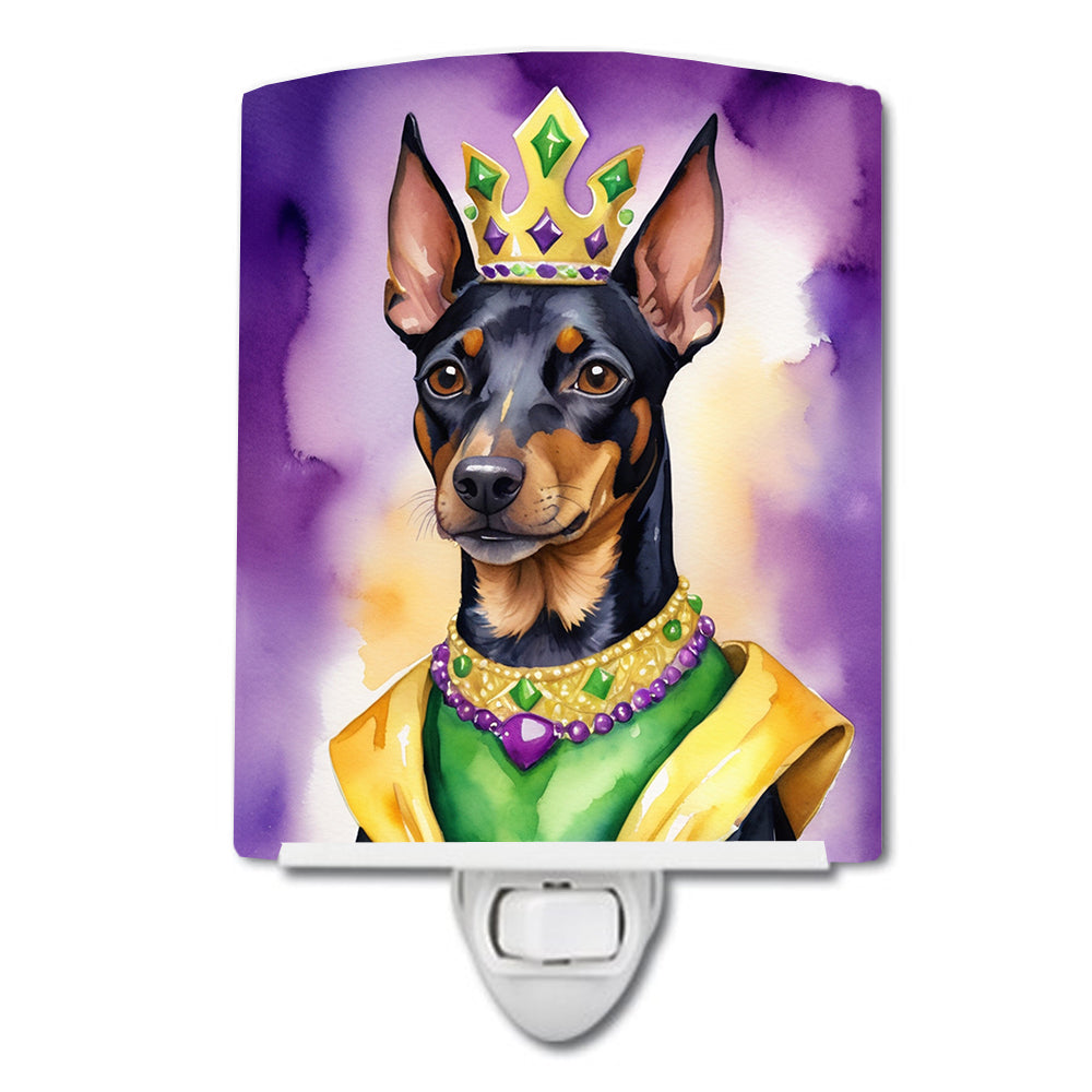Manchester Terrier King of Mardi Gras Ceramic Night Light