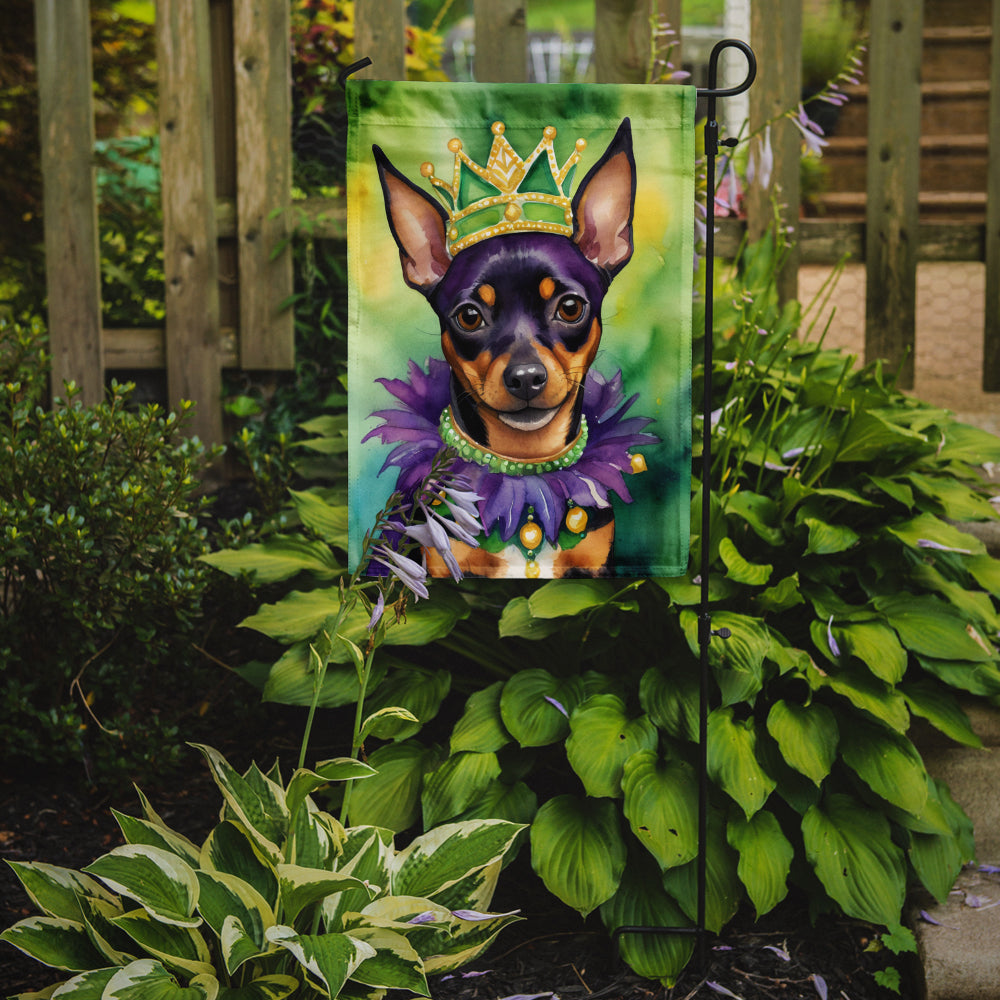 Miniature Pinscher King of Mardi Gras Garden Flag - Vibrant Dog-Themed Yard Decor by Caroline's Treasures