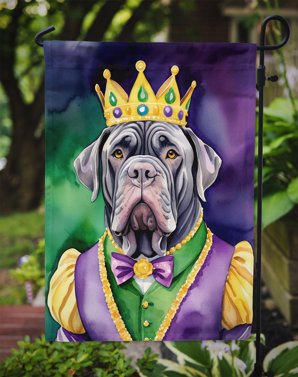 Neapolitan Mastiff King of Mardi Gras Garden Flag - Vibrant Dog-Themed Yard Decor by Caroline's Treasures