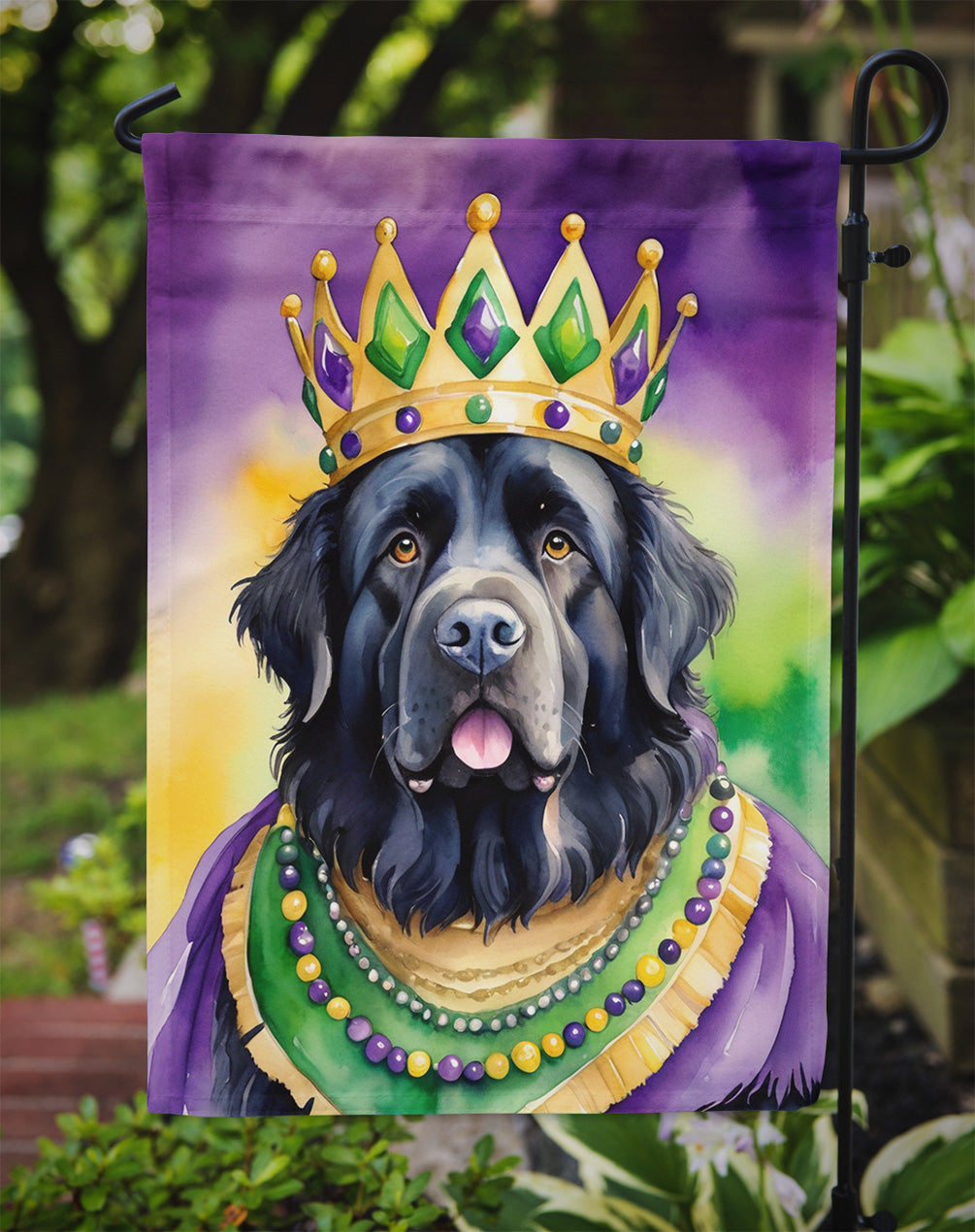 Newfoundland King of Mardi Gras Garden Flag - Vibrant Dog-Themed Yard Decor by Caroline's Treasures