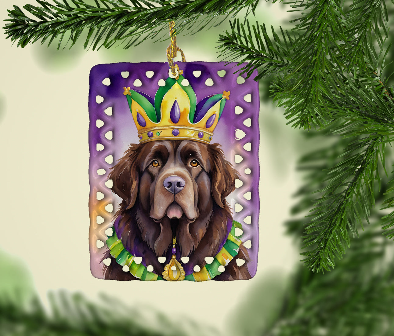 Newfoundland King of Mardi Gras Porcelain Ornament