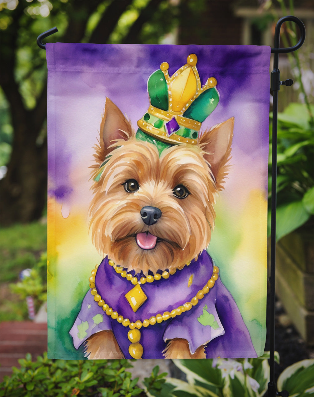 Norwich Terrier King of Mardi Gras Garden Flag - Vibrant Dog-Themed Yard Decor by Caroline's Treasures
