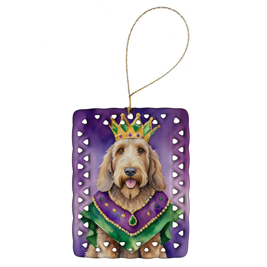 Otterhound King of Mardi Gras Porcelain Ornament
