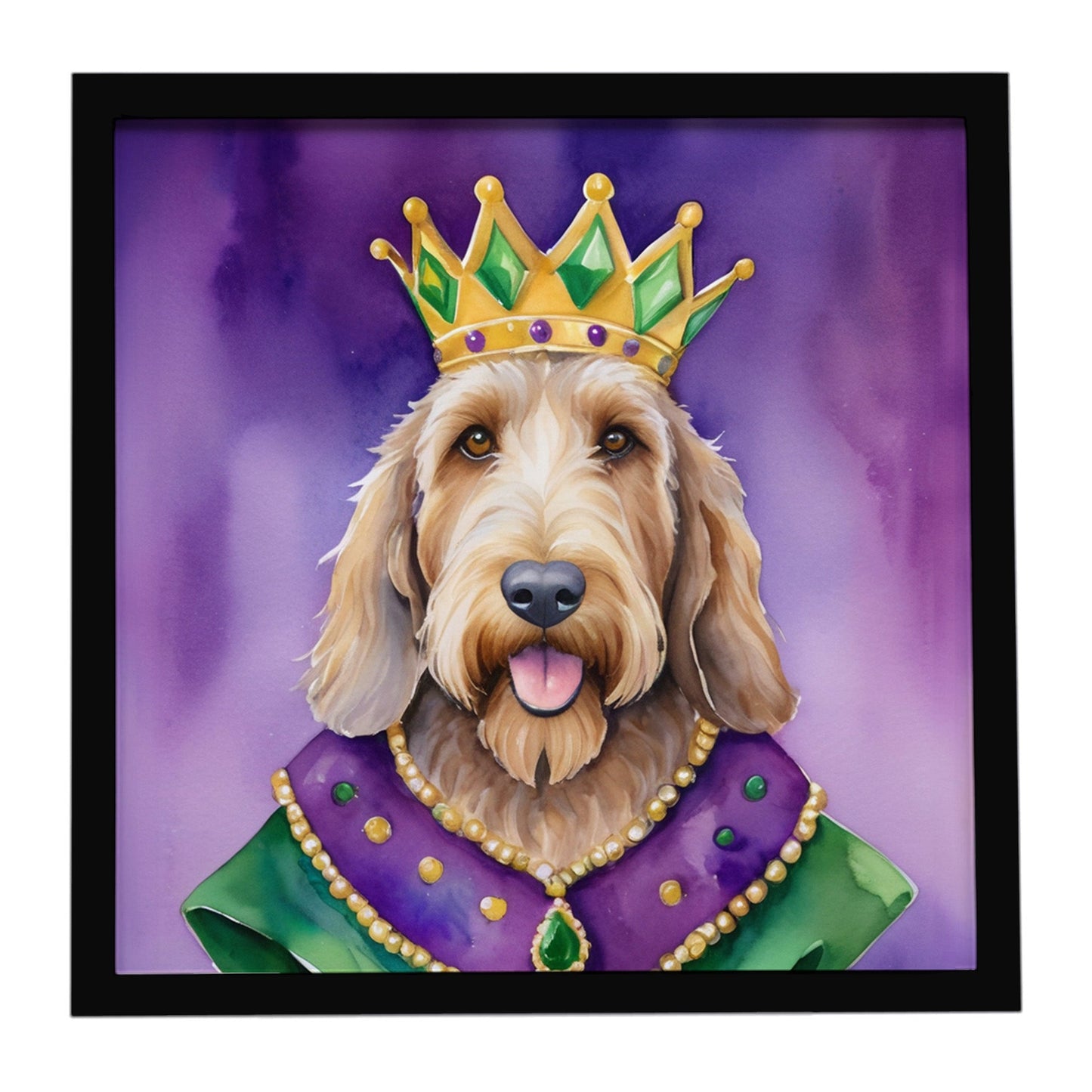 Otterhound King of Mardi Gras Framed Metal Print