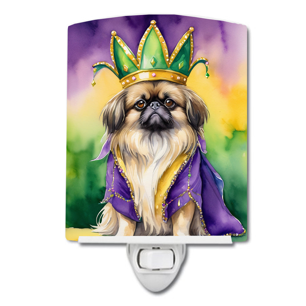 Pekingese King of Mardi Gras Ceramic Night Light