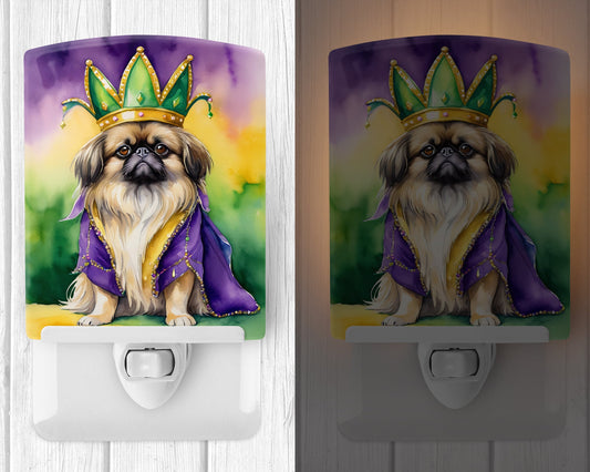 Pekingese King of Mardi Gras Ceramic Night Light