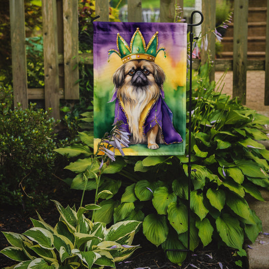 Pekingese King of Mardi Gras Garden Flag - Vibrant Dog-Themed Yard Decor by Caroline's Treasures