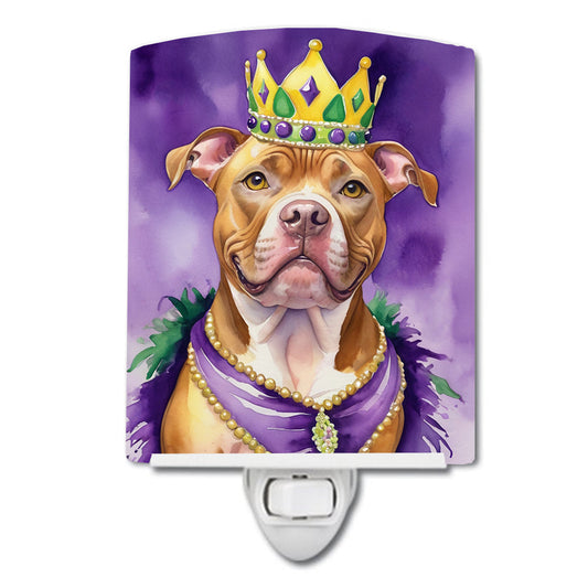 Pit Bull Terrier King of Mardi Gras Ceramic Night Light