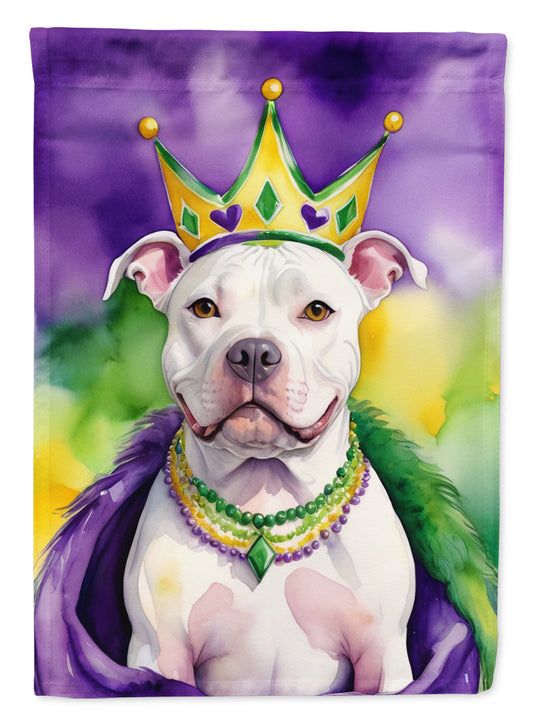 Pit Bull Terrier King of Mardi Gras Garden Flag - Vibrant Dog-Themed Yard Decor by Caroline's Treasures