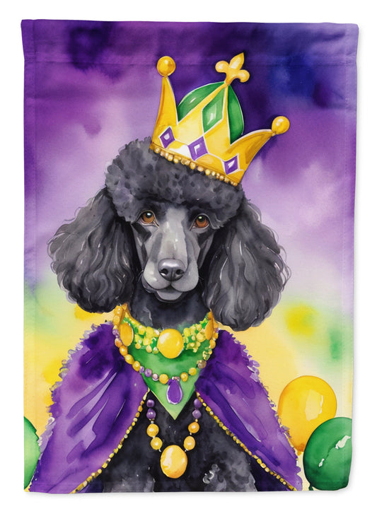 Black Poodle King of Mardi Gras Garden Flag - Vibrant Dog-Themed Yard Decor by Caroline's Treasures