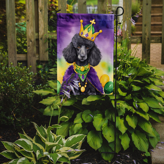 Black Poodle King of Mardi Gras Garden Flag - Vibrant Dog-Themed Yard Decor by Caroline's Treasures