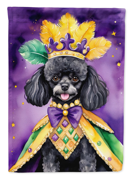 Black Poodle King of Mardi Gras Garden Flag - Vibrant Dog-Themed Yard Decor by Caroline's Treasures