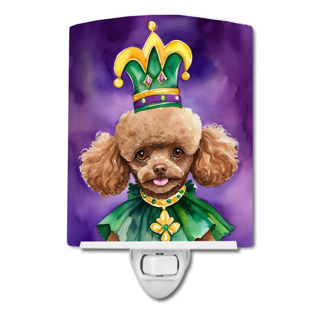 Poodle King of Mardi Gras Ceramic Night Light