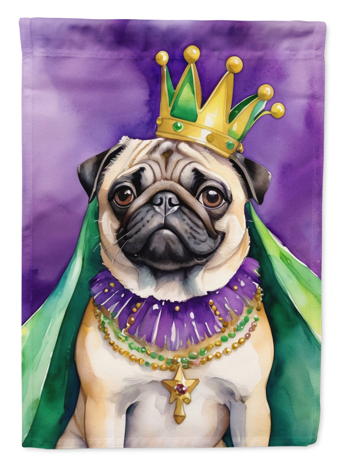 Pug King of Mardi Gras Garden Flag - Vibrant Dog-Themed Yard Decor by Caroline's Treasures