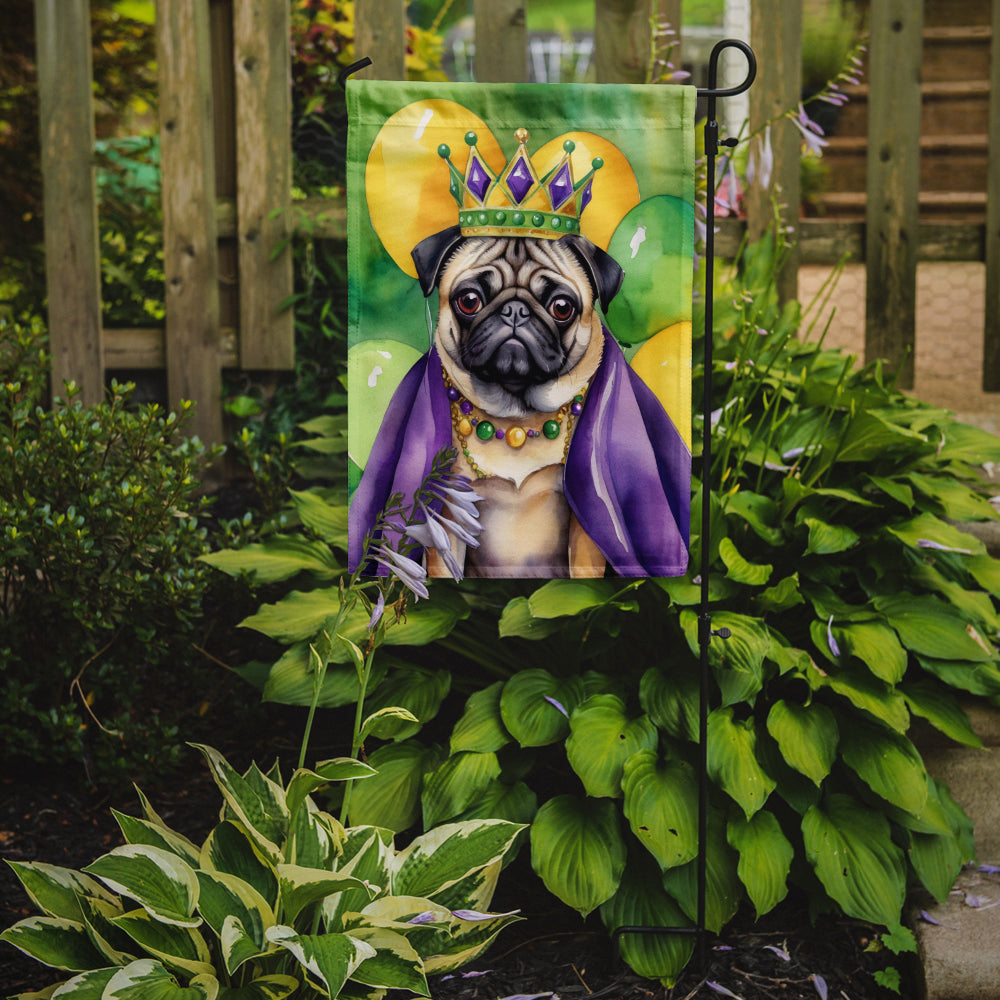 Pug King of Mardi Gras Garden Flag - Vibrant Dog-Themed Yard Decor by Caroline's Treasures