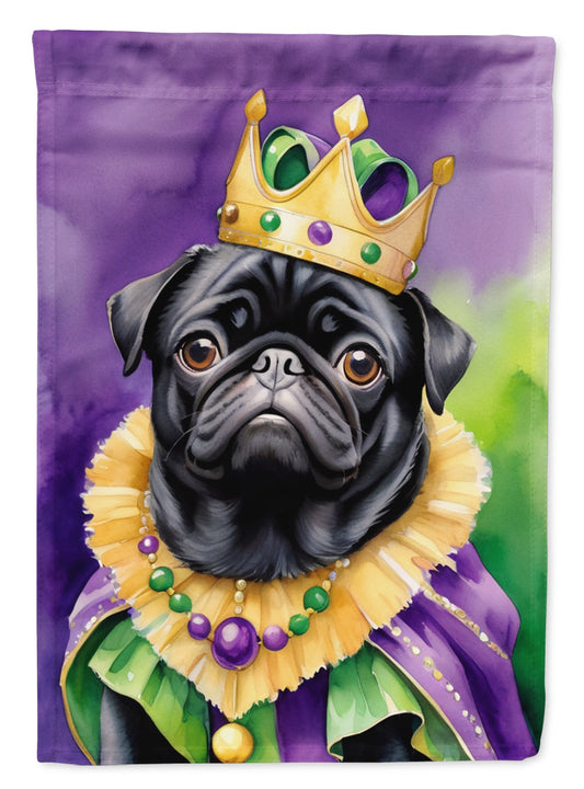 Black Pug King of Mardi Gras Garden Flag - Vibrant Dog-Themed Yard Decor by Caroline's Treasures