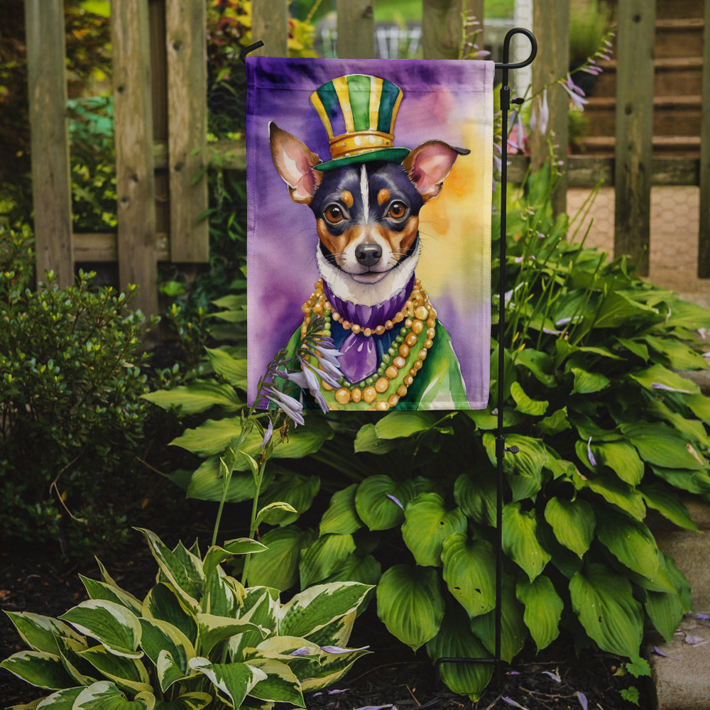 Rat Terrier King of Mardi Gras Garden Flag - Vibrant Dog-Themed Yard Decor by Caroline's Treasures