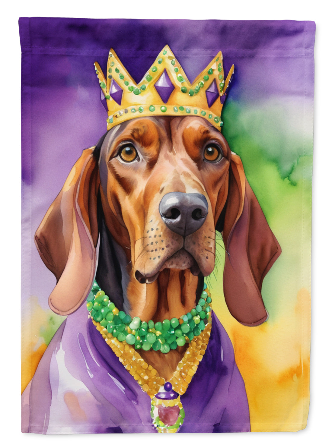 Redbone Coonhound King of Mardi Gras House Flag