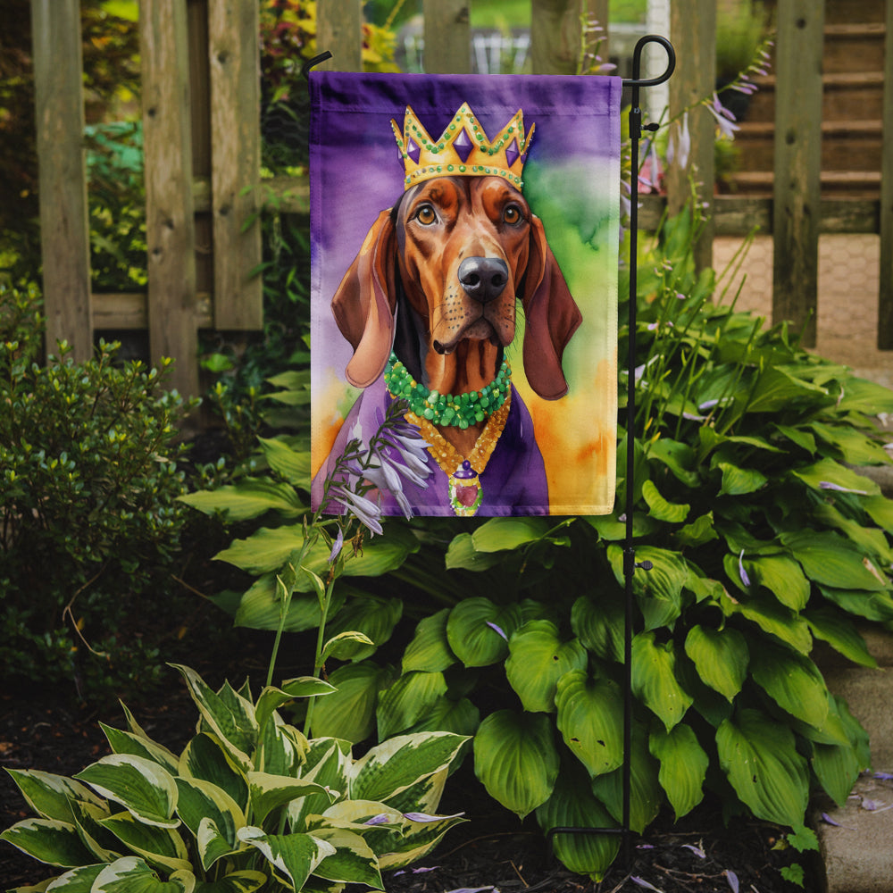 Redbone Coonhound King of Mardi Gras Garden Flag - Vibrant Dog-Themed Yard Decor by Caroline's Treasures
