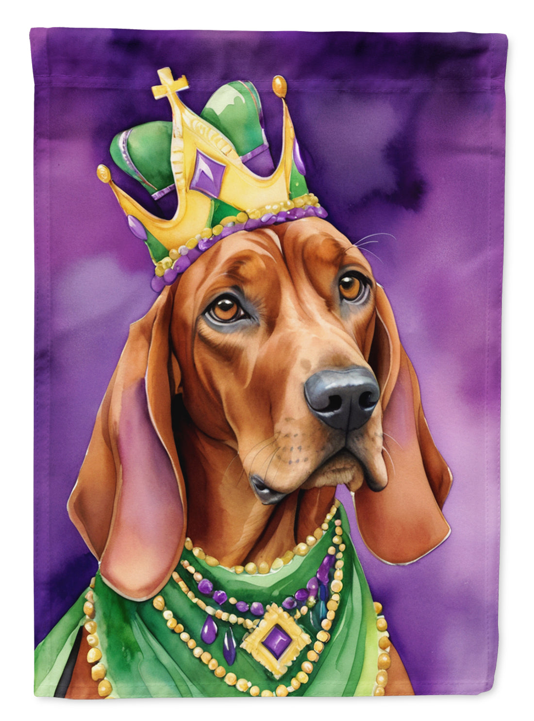 Redbone Coonhound King of Mardi Gras Garden Flag - Vibrant Dog-Themed Yard Decor by Caroline's Treasures