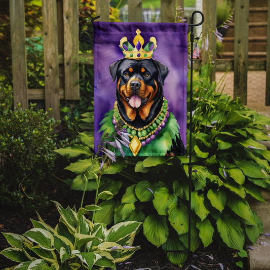 Rottweiler King of Mardi Gras Garden Flag - Vibrant Dog-Themed Yard Decor by Caroline's Treasures