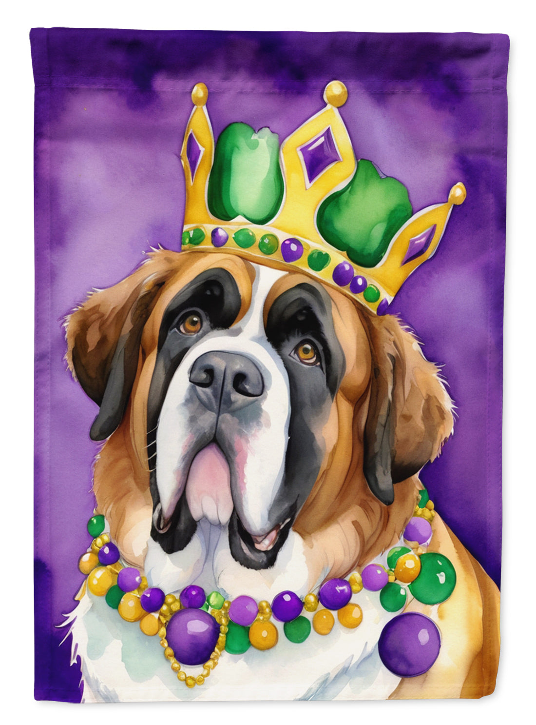 Saint Bernard King of Mardi Gras Garden Flag - Vibrant Dog-Themed Yard Decor by Caroline's Treasures