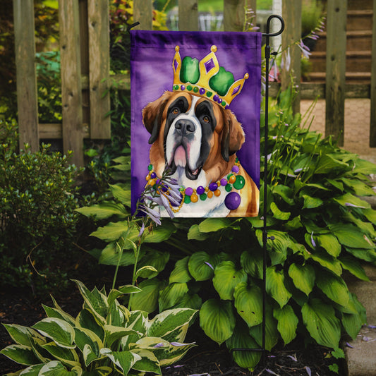 Saint Bernard King of Mardi Gras Garden Flag - Vibrant Dog-Themed Yard Decor by Caroline's Treasures