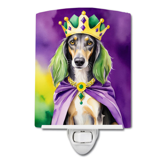 Saluki King of Mardi Gras Ceramic Night Light