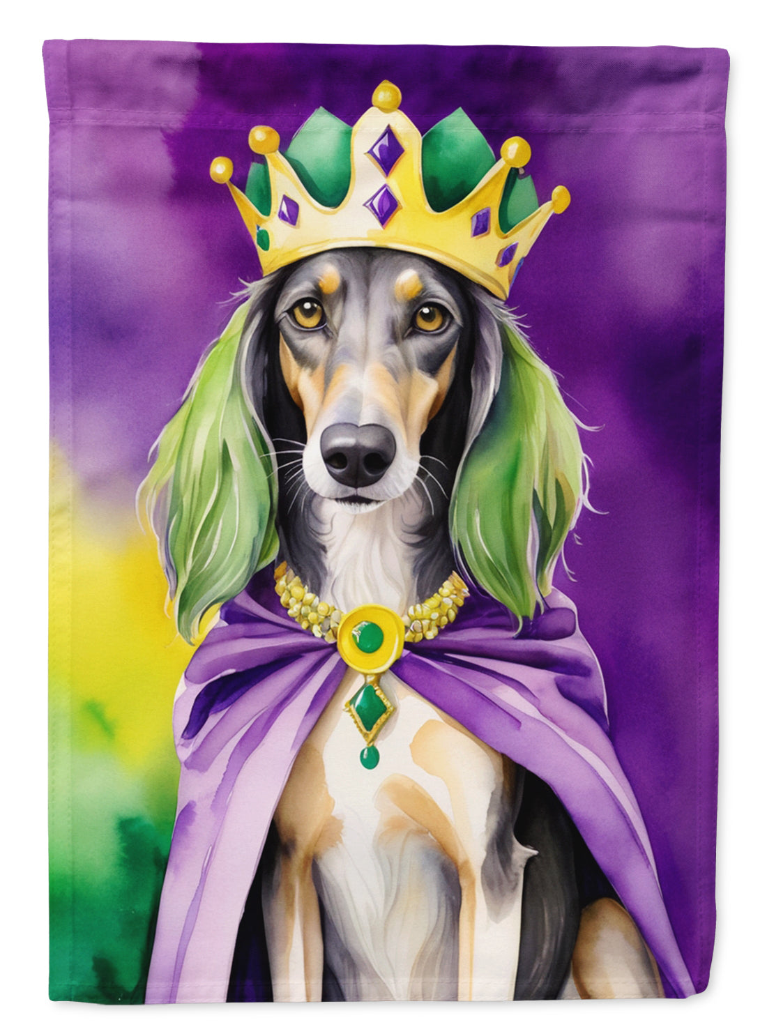 Saluki King of Mardi Gras Garden Flag - Vibrant Dog-Themed Yard Decor by Caroline's Treasures