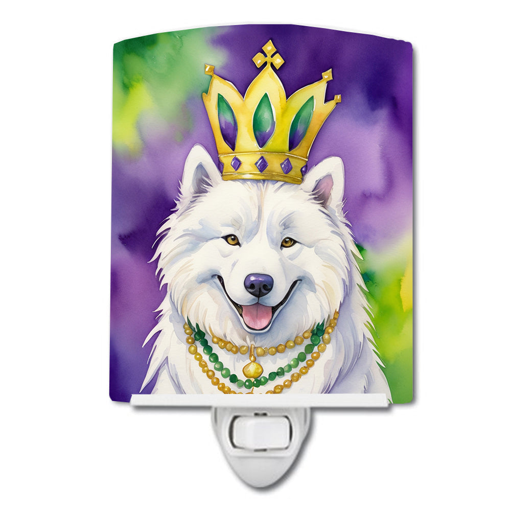 Samoyed King of Mardi Gras Ceramic Night Light