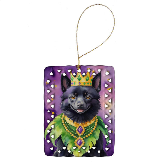 Schipperke King of Mardi Gras Porcelain Ornament