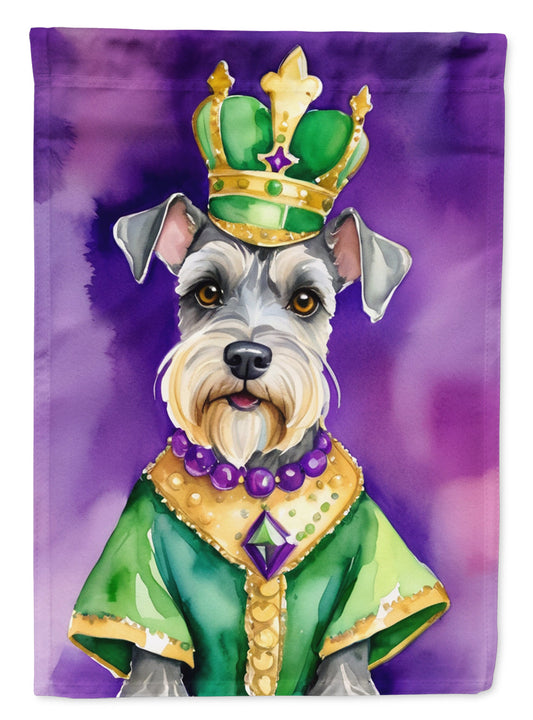 Schnauzer King of Mardi Gras Garden Flag - Vibrant Dog-Themed Yard Decor by Caroline's Treasures