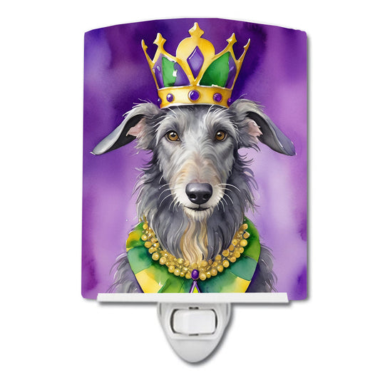 Scottish Deerhound King of Mardi Gras Ceramic Night Light