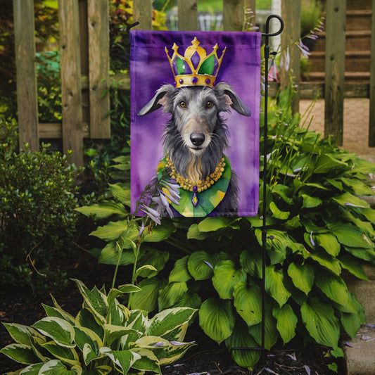 Scottish Deerhound King of Mardi Gras Garden Flag - Vibrant Dog-Themed Yard Decor by Caroline's Treasures