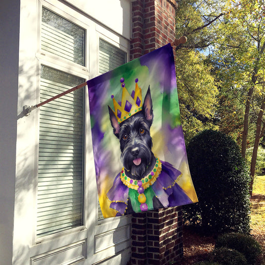 Scottish Terrier King of Mardi Gras House Flag