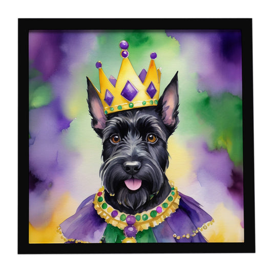 Scottish Terrier King of Mardi Gras Framed Metal Print