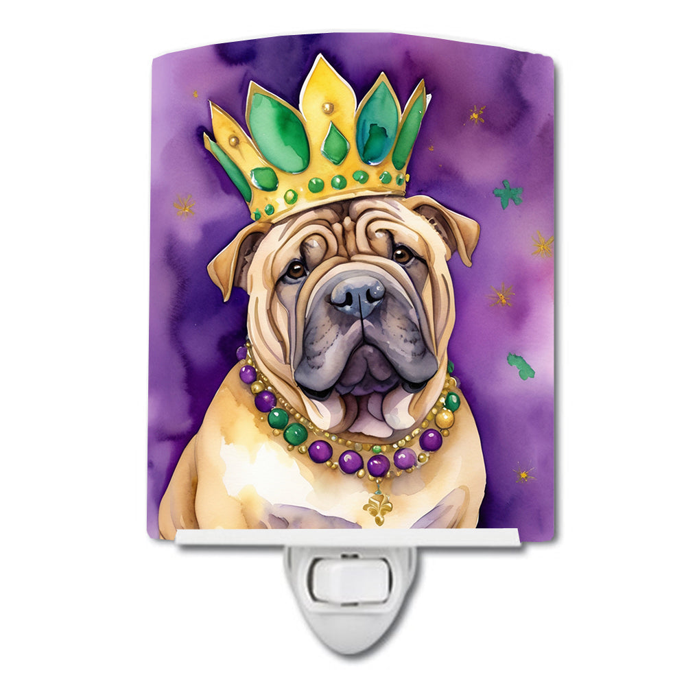 Shar Pei King of Mardi Gras Ceramic Night Light