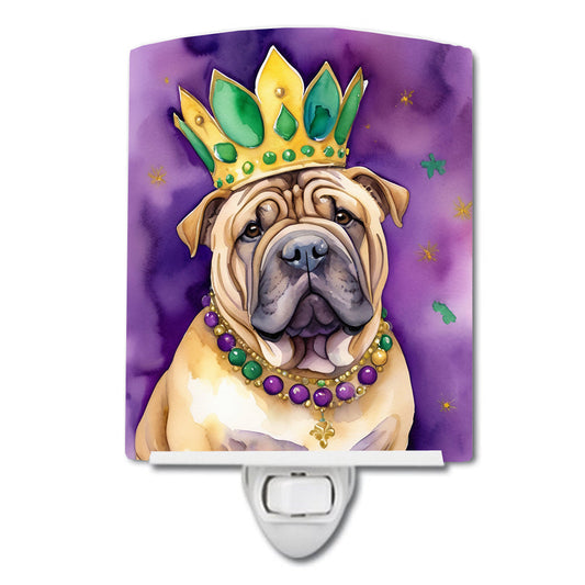 Shar Pei King of Mardi Gras Ceramic Night Light