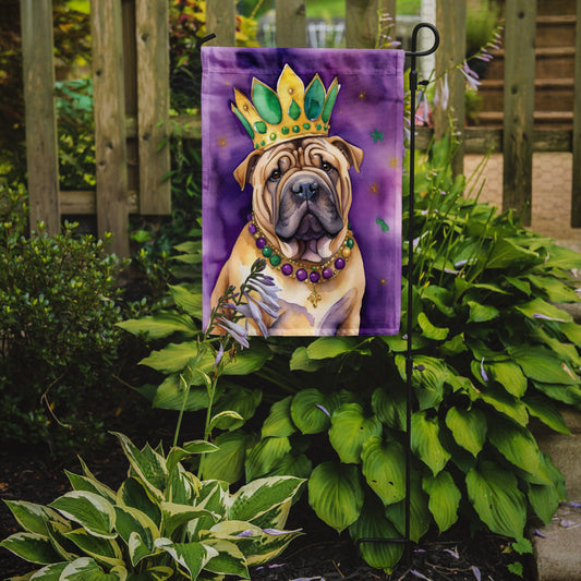 Shar Pei King of Mardi Gras Garden Flag - Vibrant Dog-Themed Yard Decor by Caroline's Treasures