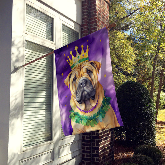 Shar Pei King of Mardi Gras House Flag
