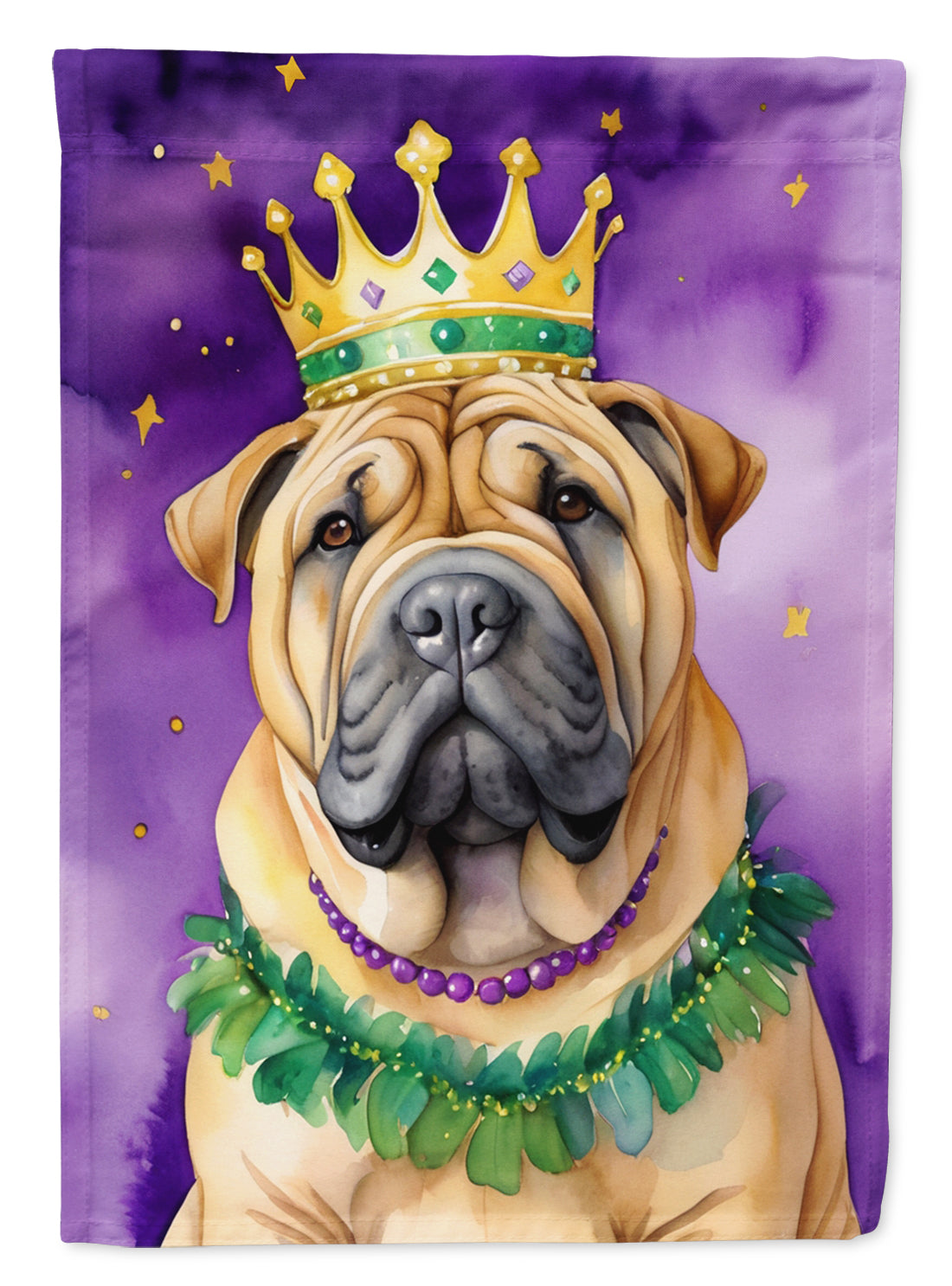 Shar Pei King of Mardi Gras Garden Flag - Vibrant Dog-Themed Yard Decor by Caroline's Treasures
