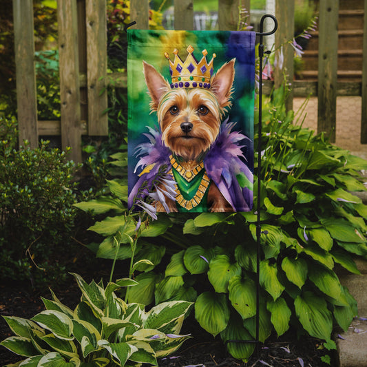 Silky Terrier King of Mardi Gras Garden Flag - Vibrant Dog-Themed Yard Decor by Caroline's Treasures