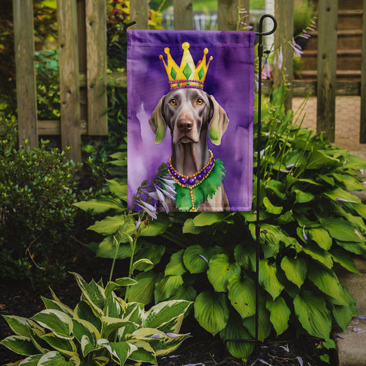 Weimaraner King of Mardi Gras Garden Flag - Vibrant Dog-Themed Yard Decor by Caroline's Treasures
