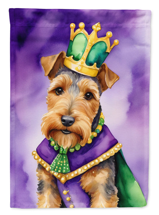 Welsh Terrier King of Mardi Gras Garden Flag - Vibrant Dog-Themed Yard Decor by Caroline's Treasures