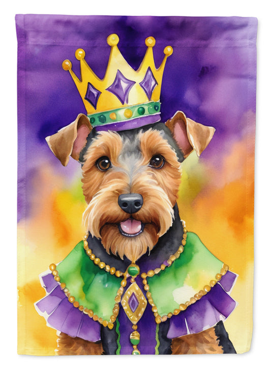 Welsh Terrier King of Mardi Gras Garden Flag - Vibrant Dog-Themed Yard Decor by Caroline's Treasures
