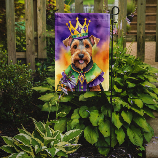 Welsh Terrier King of Mardi Gras Garden Flag - Vibrant Dog-Themed Yard Decor by Caroline's Treasures